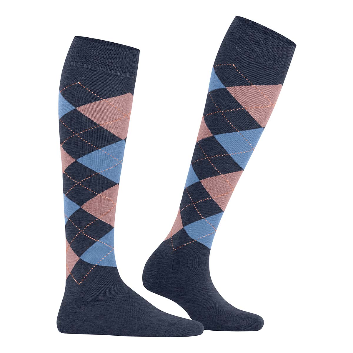 Burlington Marylebone knæstrømper, blå - 22373 - 6688 - Dark Blue Mel.