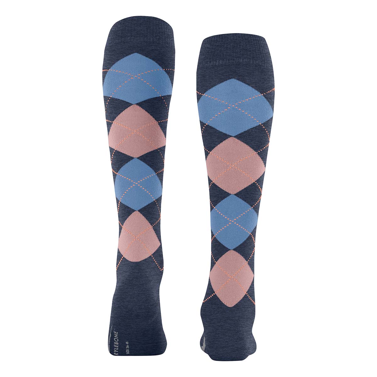 Burlington Marylebone knæstrømper, blå - 22373 - 6688 - Dark Blue Mel.
