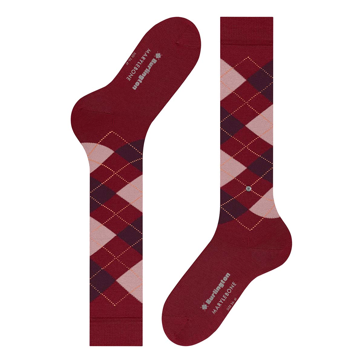 Burlington Marylebone knæstrømper, rød - 22373 - 8033 - Cranberry