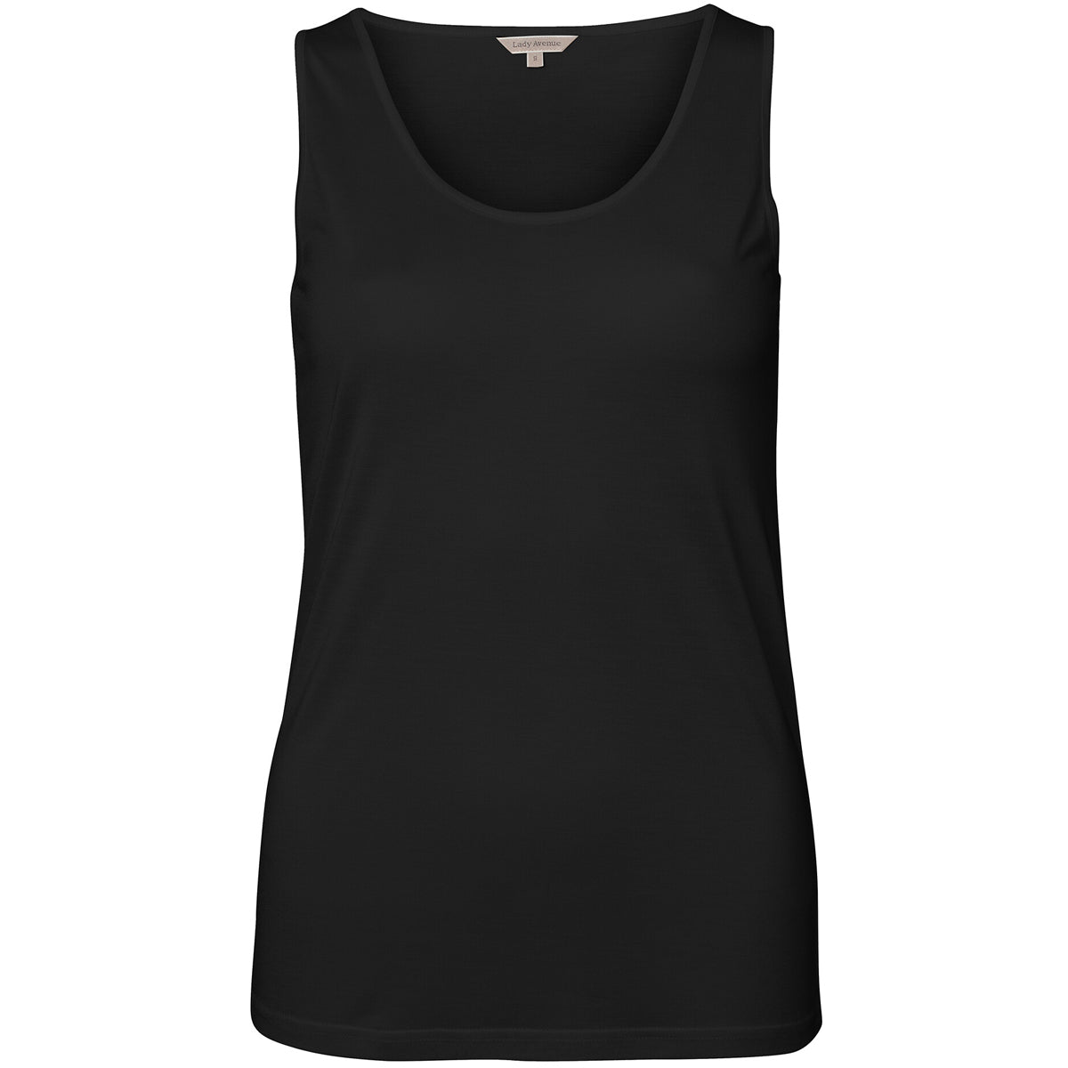 Lady Avenue Silk Jersey Tank top, sort - 23-10402 - 02 - Black