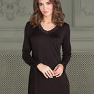 Lady Avenue Silk Jersey natkjole, sort - 23-50418 - 02 - Black