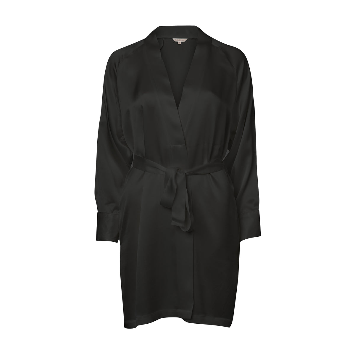 Lady Avenue Pure Silk kimono, sort - 25-80668 - 02 - Black