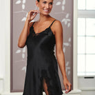 Lady Avenue Silk Jersey natkjole, sort - 27-20803 - 02 - Black
