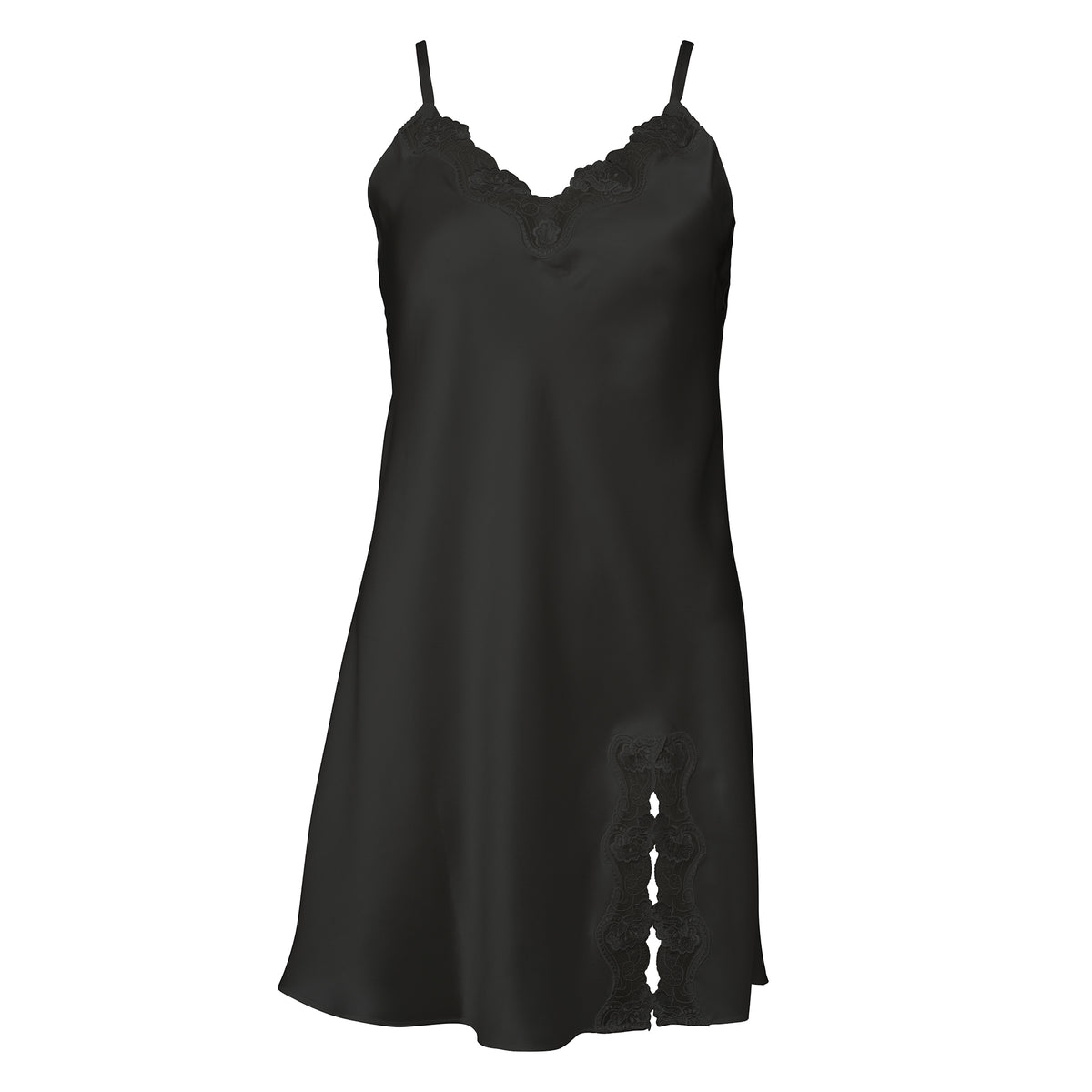 Lady Avenue Silk Jersey natkjole, sort - 27-20803 - 02 - Black