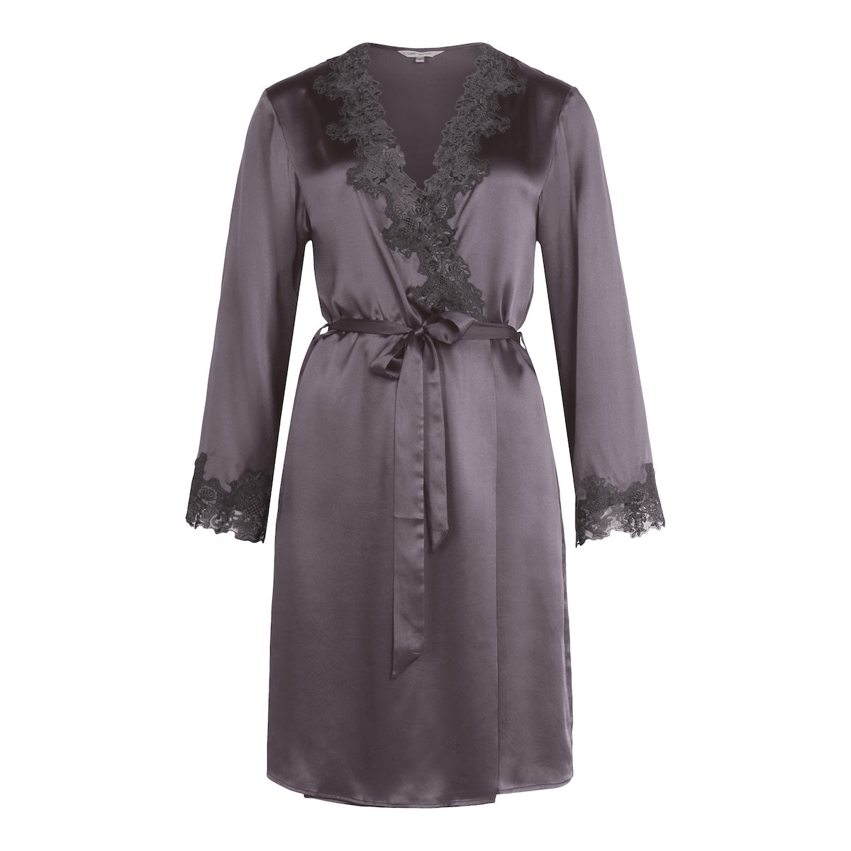 Lady Avenue Pure Silk kimono, grå - 29-80606 - 354 - Graphite