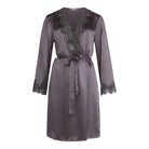 Lady Avenue Pure Silk kimono, grå - 29-80606 - 354 - Graphite
