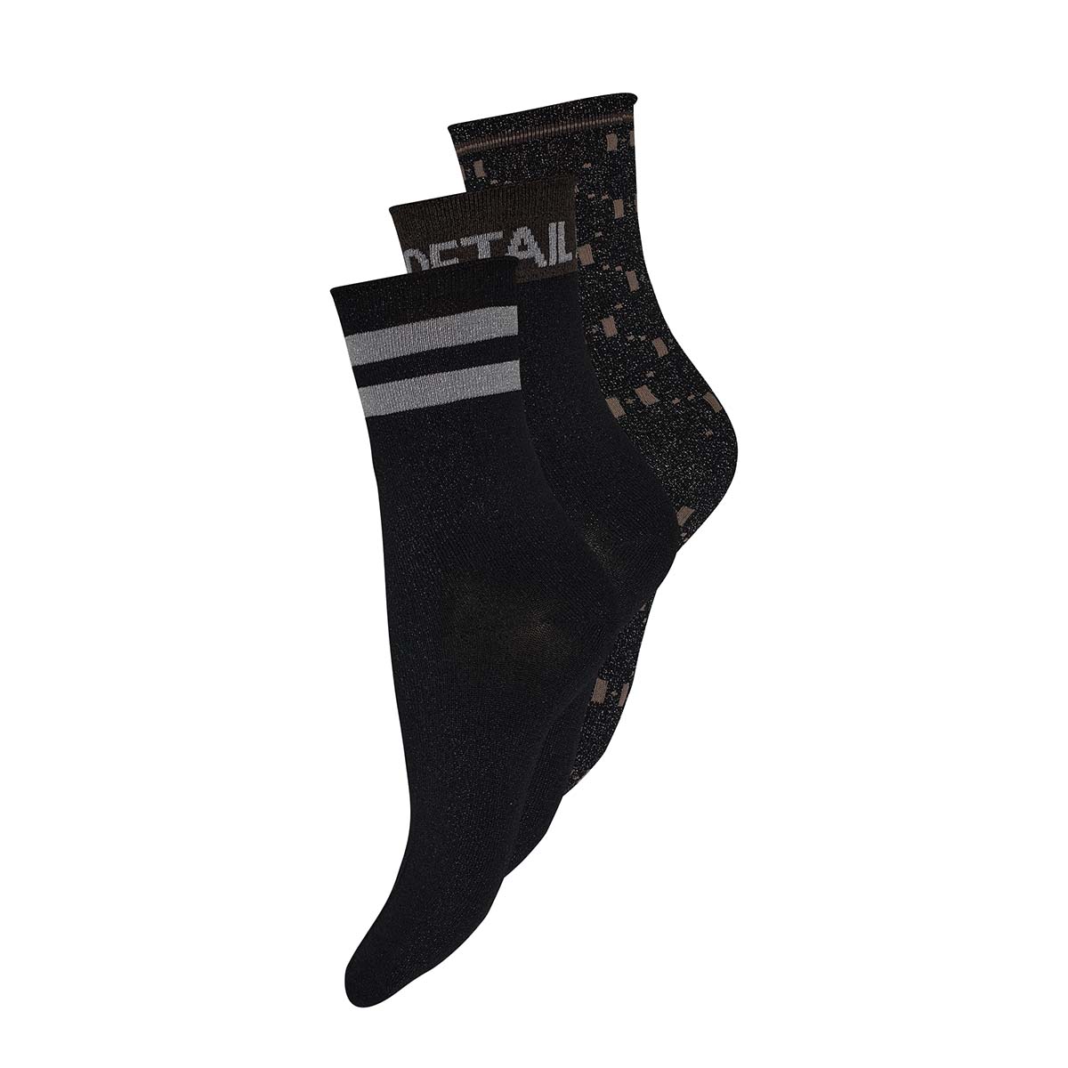 Hype The Detail 3-Pack strømper, sort - 3-21550-75 - 9003 - Black