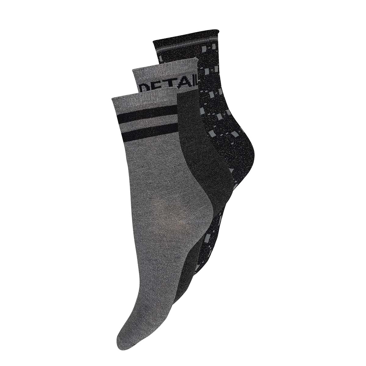 Hype The Detail 3-Pack strømper, sort - 3-21550-75 - 9004 - Black