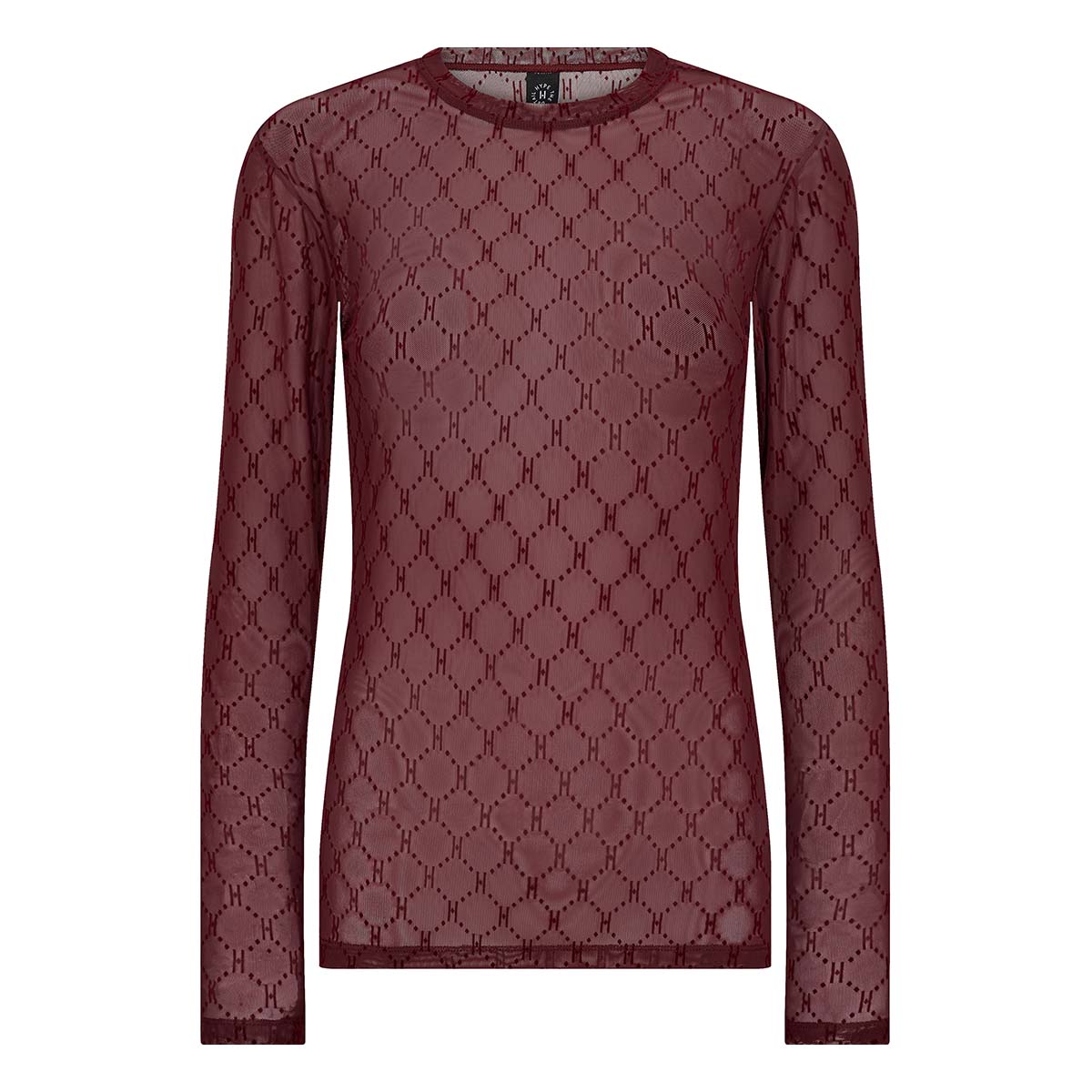 Hype The Detail Mesh bluse, bordeaux - 3-300-14 - 12 - Bordeaux
