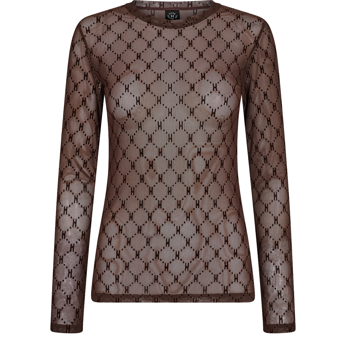 Hype The Detail Mesh bluse, brun - 3-300-14 - 89 - Brown