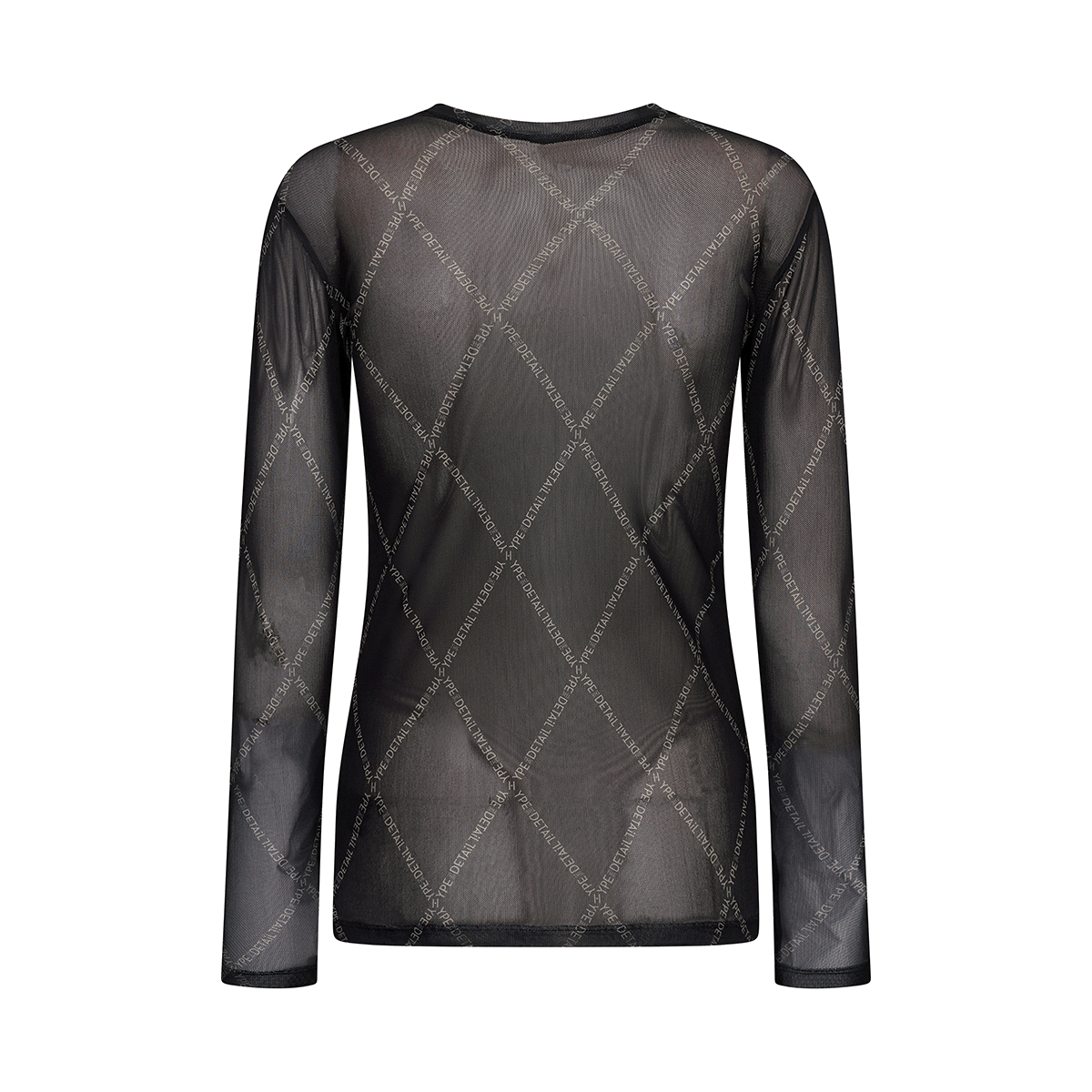 Hype The Detail Printed Mesh bluse, sort - 3-320-14 - 13 - Black