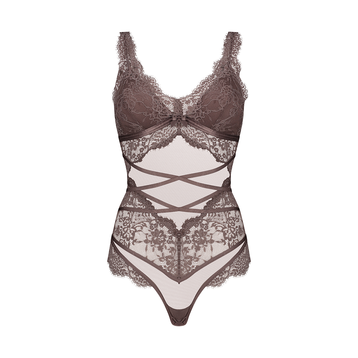Hunkemöller Arabella bodystocking, brun - 300177 - Peppercorn - Peppercorn