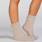 Hunkemöller Cable Sock strømper, beige - 300734 - Oatmeal - Oatmeal