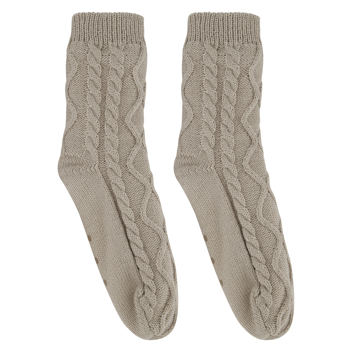Hunkemöller Cable Sock strømper, beige - 300734 - Oatmeal - Oatmeal