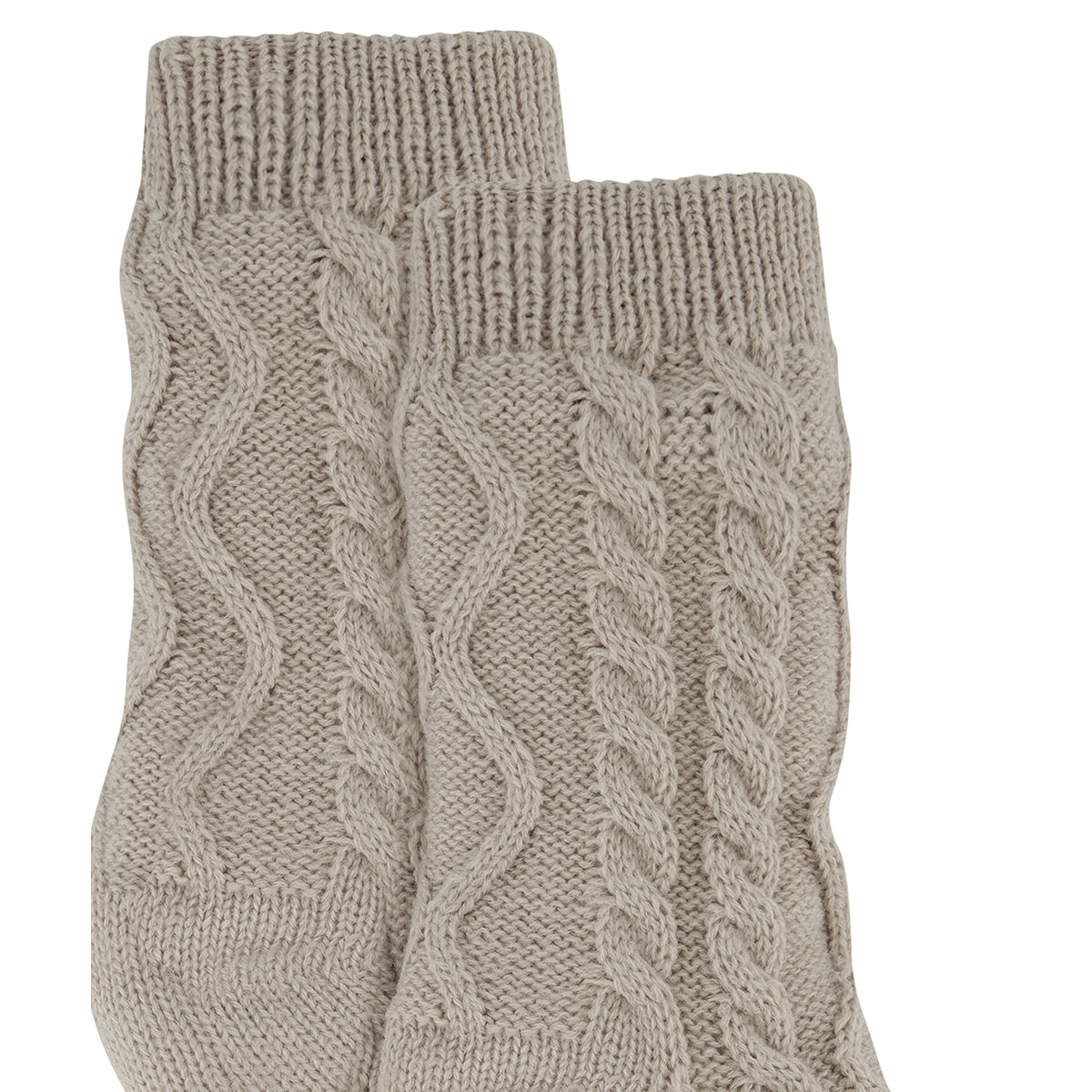 Hunkemöller Cable Sock strømper, beige - 300734 - Oatmeal - Oatmeal