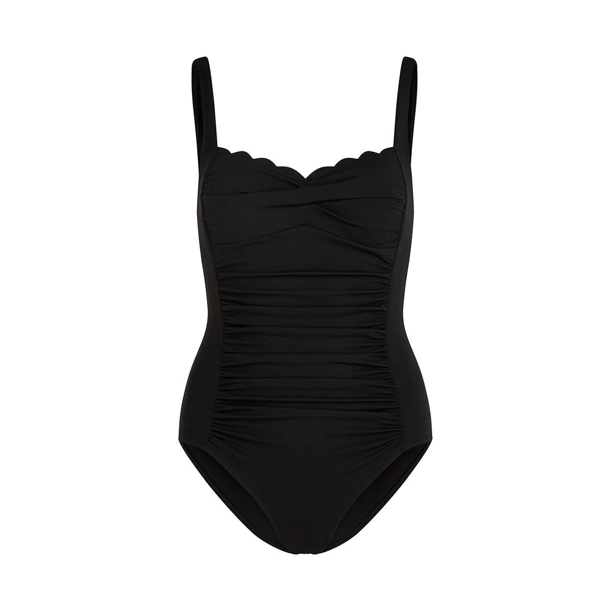 Hunkemöller Scallop badedragt uden bøjle, sort - 301278 - Caviar - Black