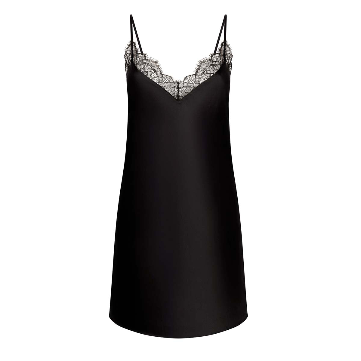 Hunkemöller Satin Lace natkjole, sort - 301657 - BLACK - Black