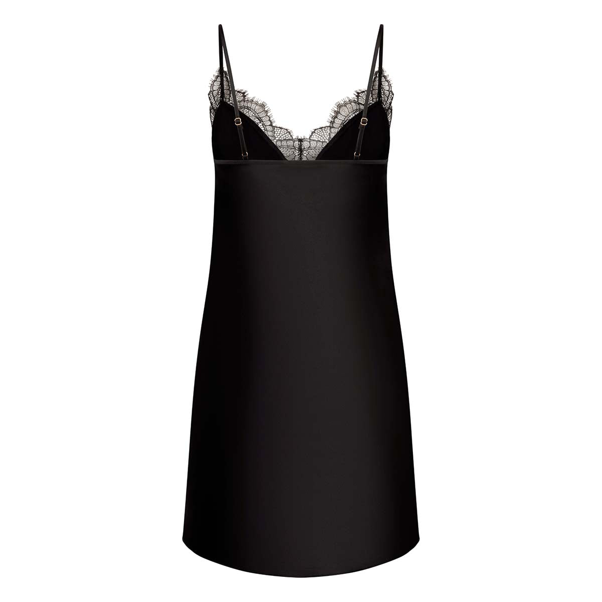 Hunkemöller Satin Lace natkjole, sort - 301657 - BLACK - Black