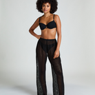 Hunkemöller Beach Knit bukser, sort - 301754 - Caviar - Caviar