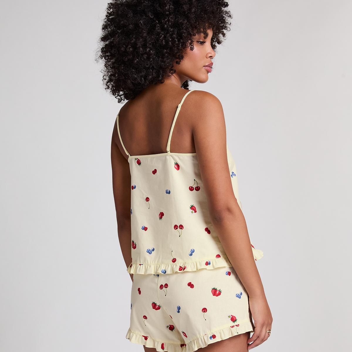 Hunkemöller Short Woven Ruffle shorts, gul - 302073 - HKM Yellow - HKM Yellow