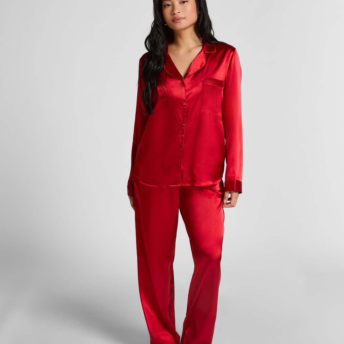 Hunkemöller pyjamas, rød - 302699 - CHILI PEPPER - Chili Pepper