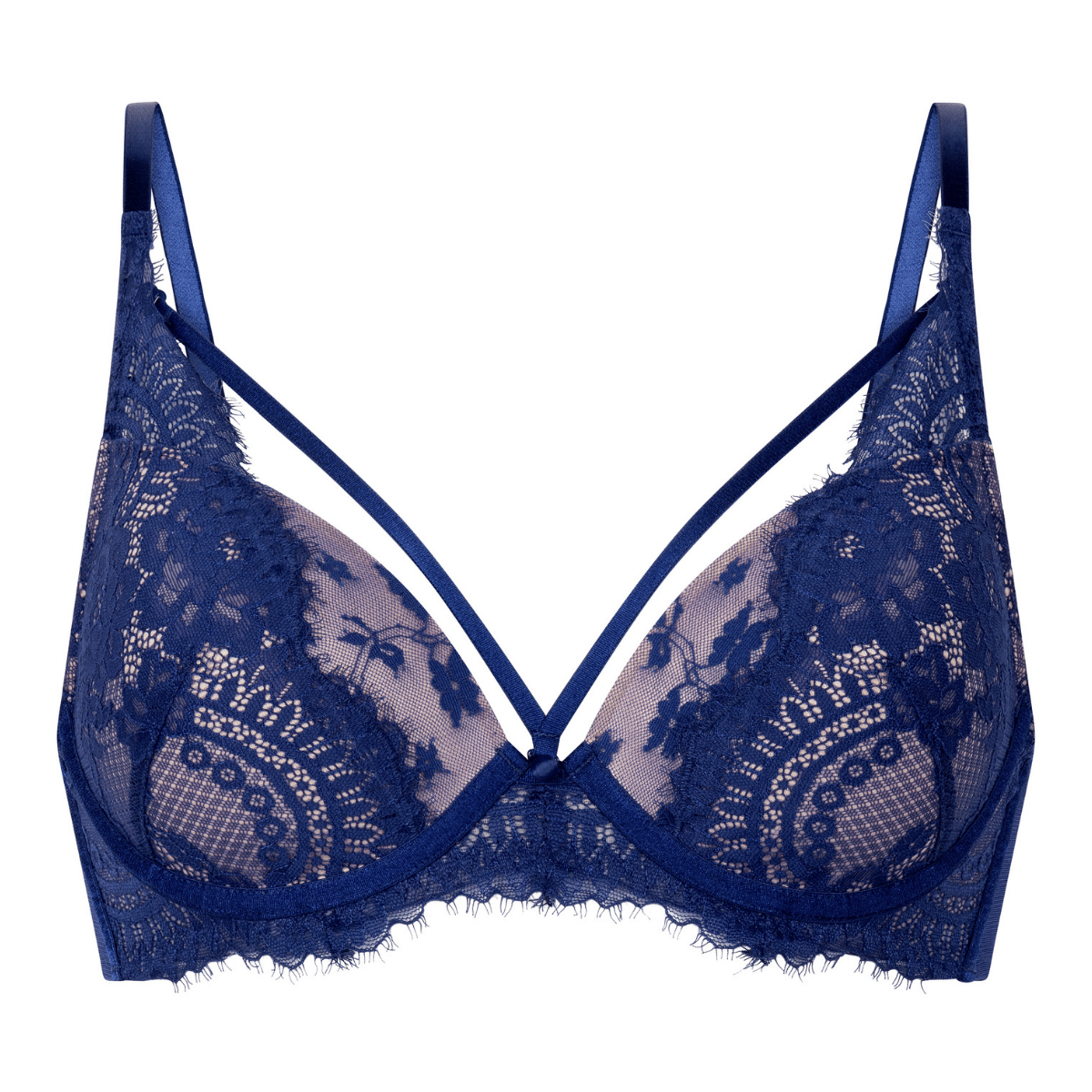 Hunkemöller Lou BH med bøjle, blå - 303233 - TWILIGHT BLUE - Twilight Blue
