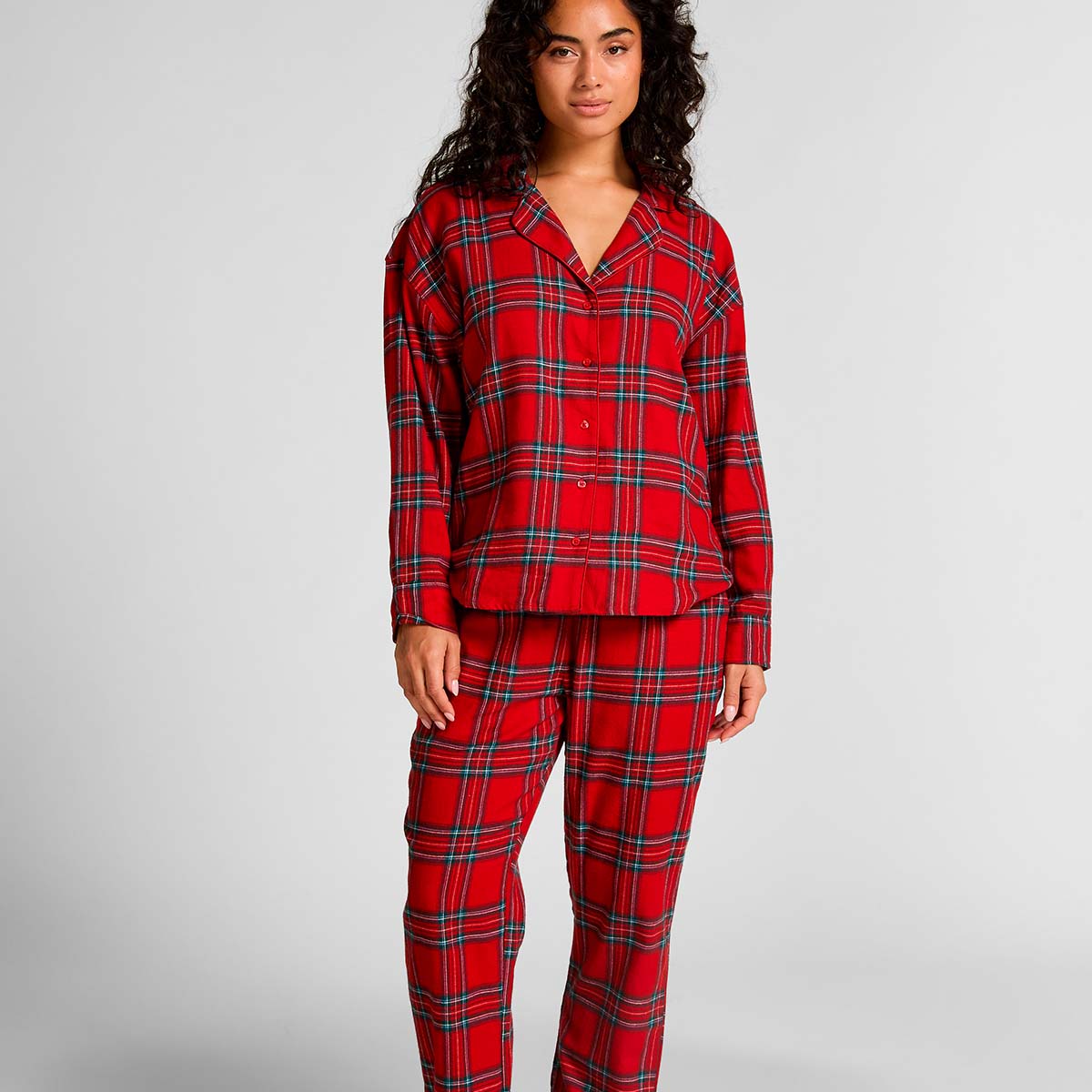 Hunkemöller natskjorte, rød - 303621 - SAVVY RED - Savvy Red