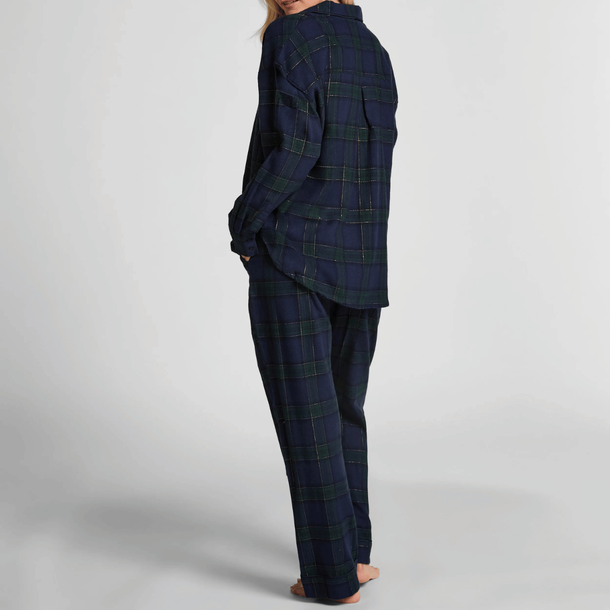 Hunkemöller Flannel natbukser, blå - 303625 - NAVAL ACADEMY - Naval Academy