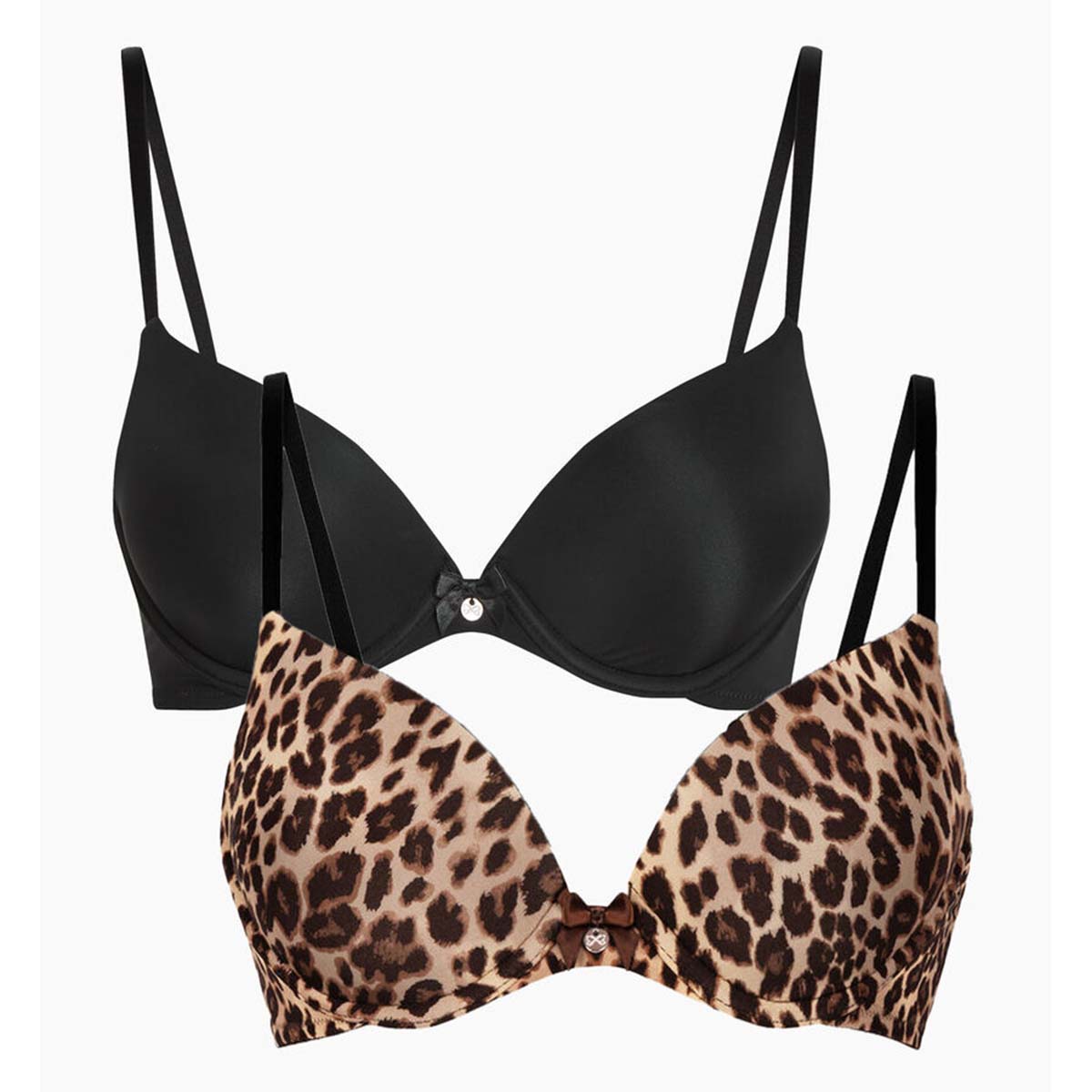 Hunkemöller 2-pak BH med vattering, multi - 304897 - Caviar - Caviar