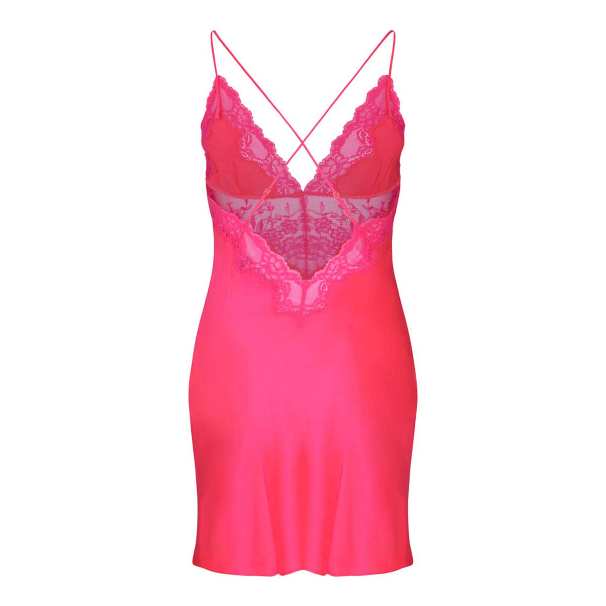 Hunkemöller Gabrielle natkjole, pink - 305248 - FESTIVAL FUCHSIA - Festival Fuchsia