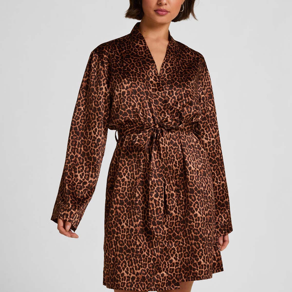 Hunkemöller kimono, leopard - 305255 - Black - Black