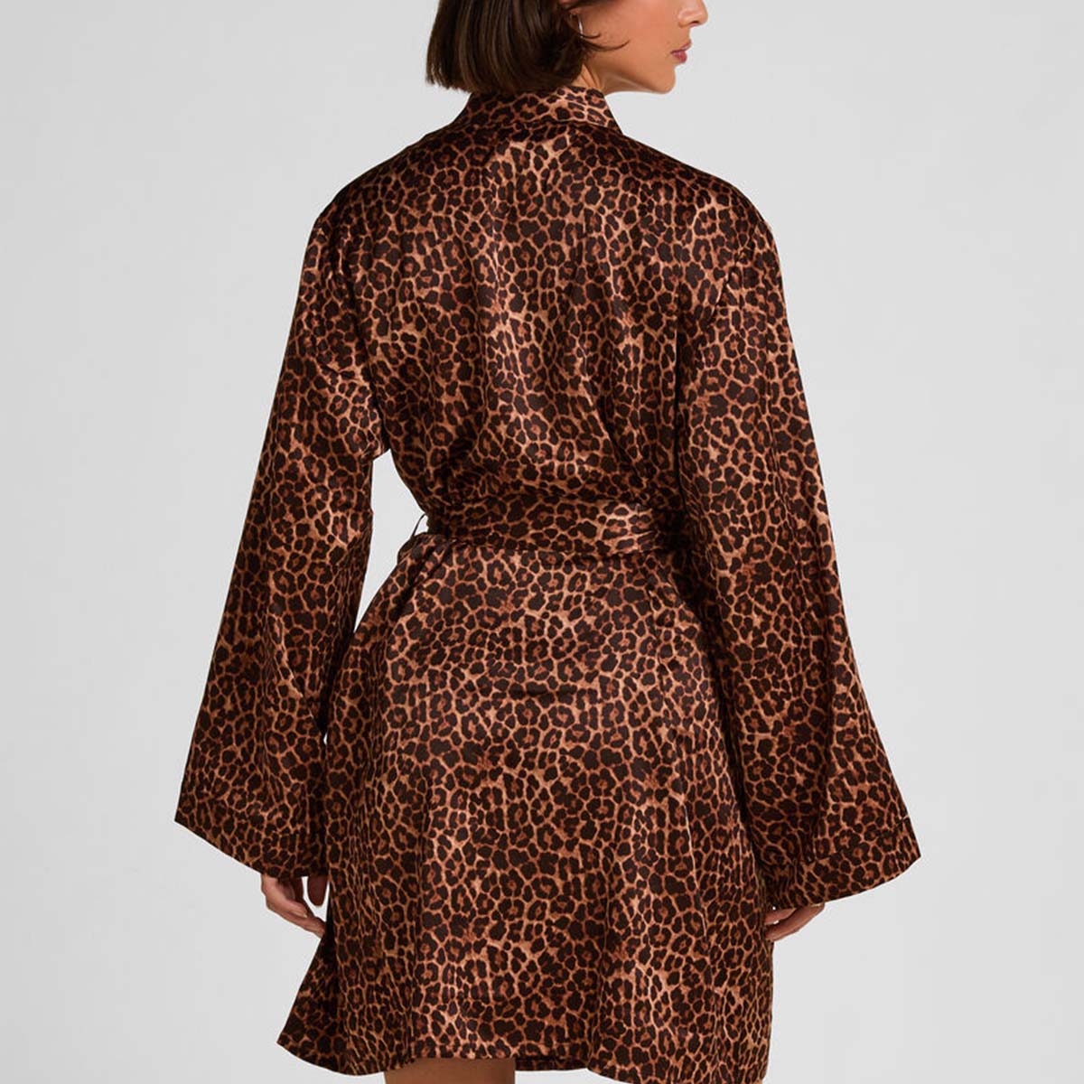 Hunkemöller kimono, leopard - 305255 - Black - Black