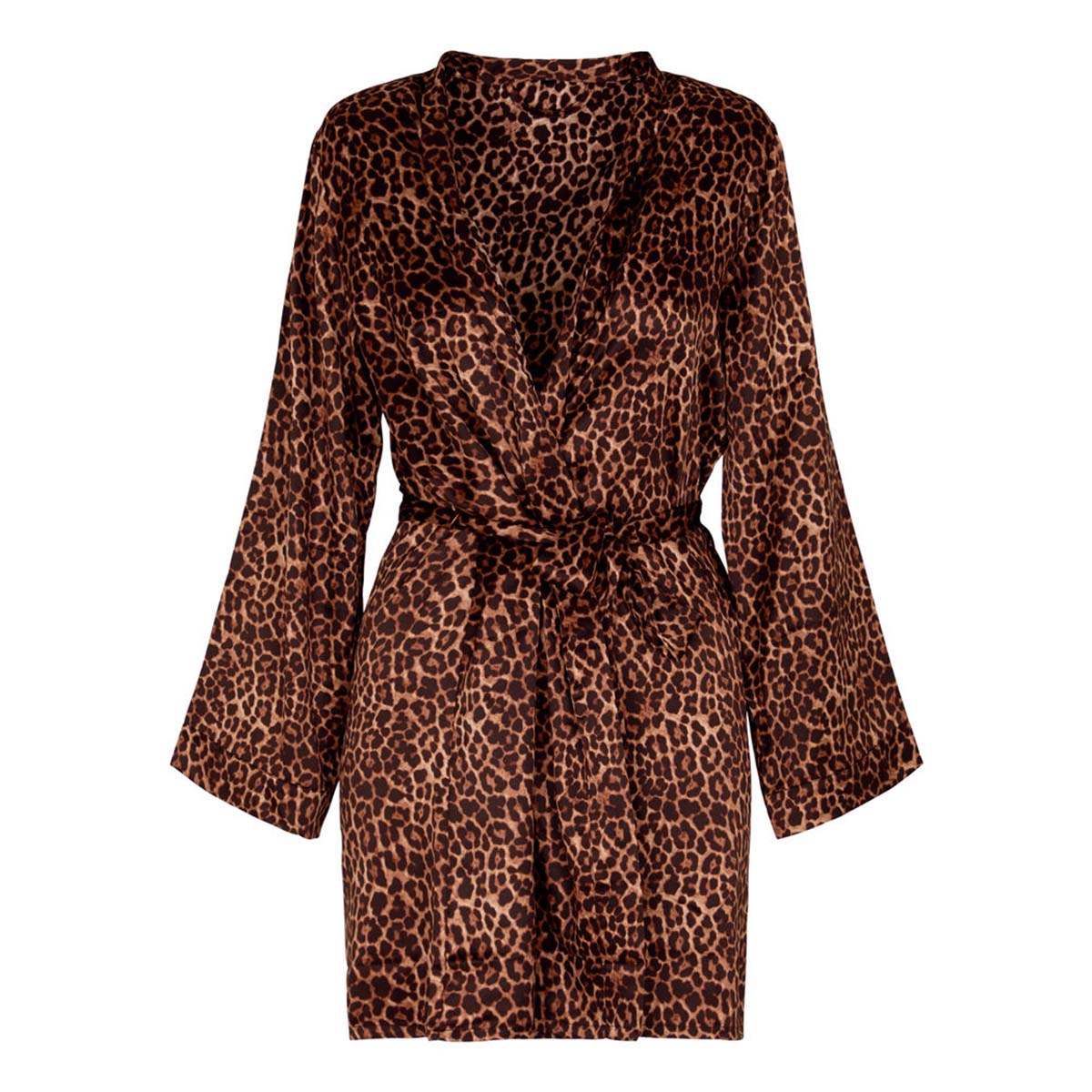 Hunkemöller kimono, leopard - 305255 - Black - Black