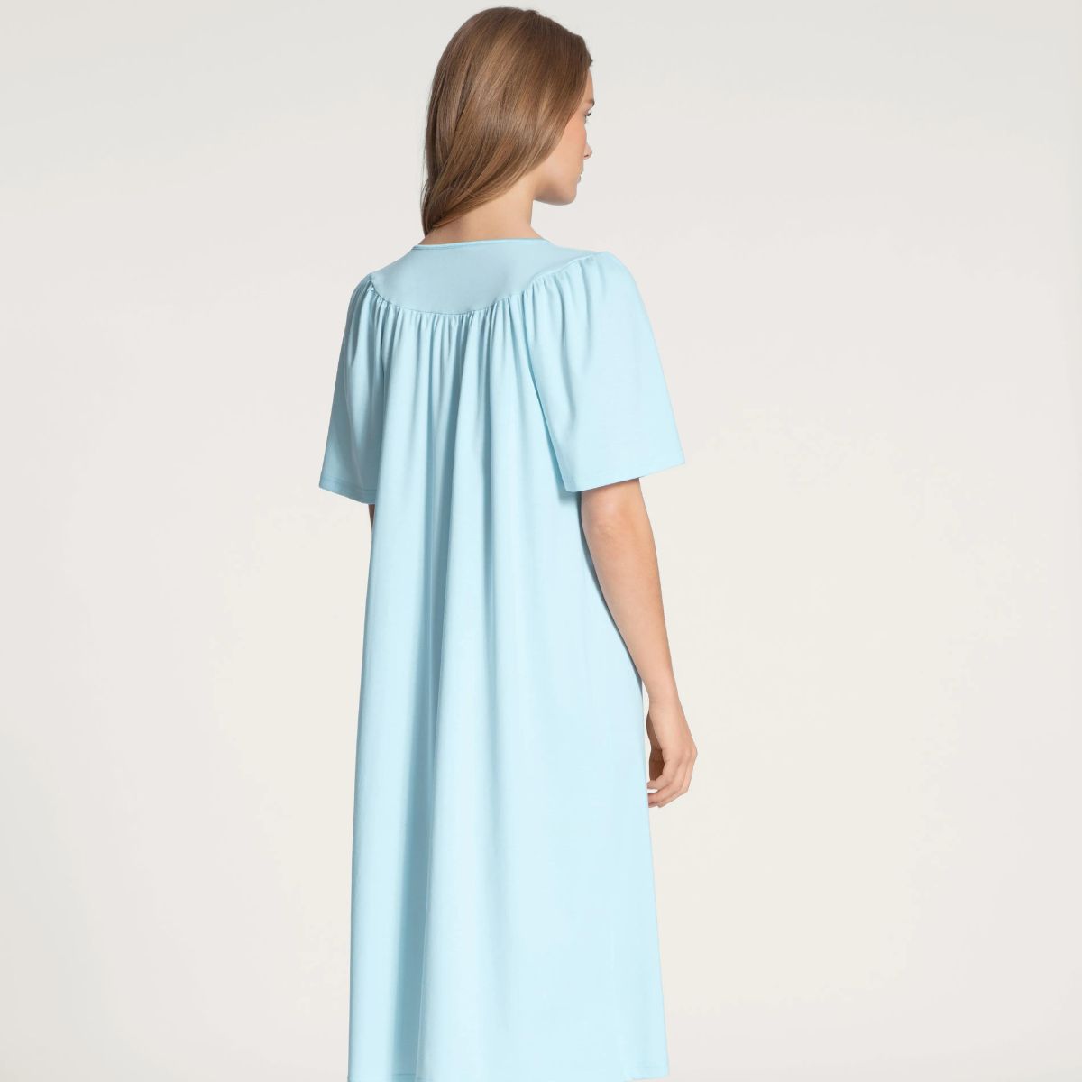 Calida Soft Cotton natkjole, blå - 34000 - 700 - Light Blue