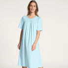 Calida Soft Cotton natkjole, blå - 34000 - 700 - Light Blue