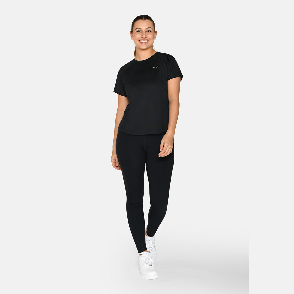 Zebdia Women Sports t-shirt, sort - 35005 - 9001 - Black