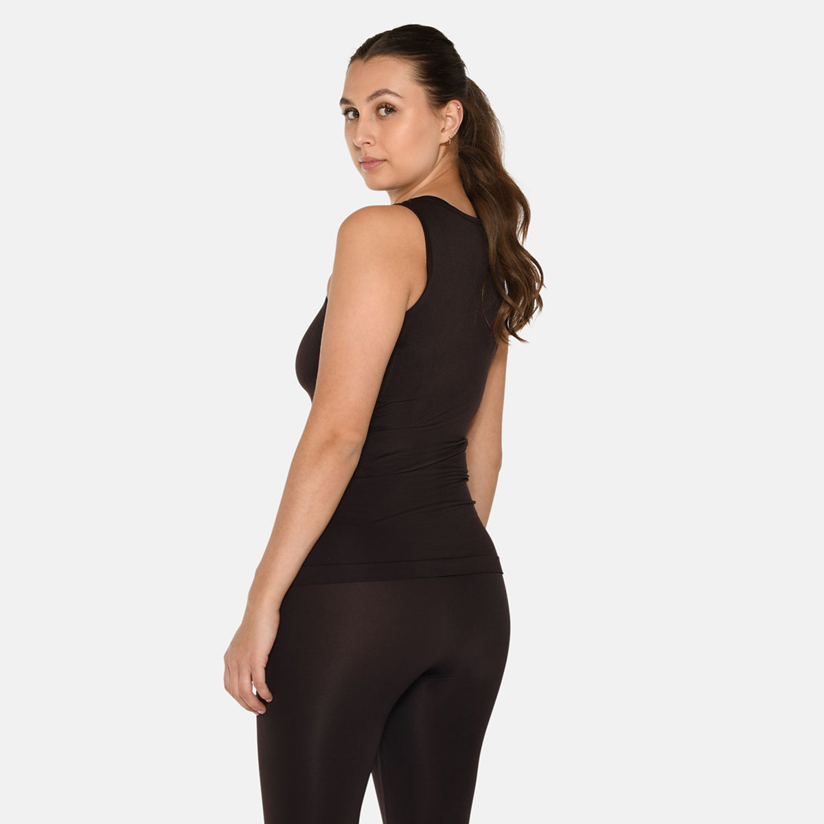 Zebdia Women Seamless tank top, brun - 35015 - 8003 - Black Coffee