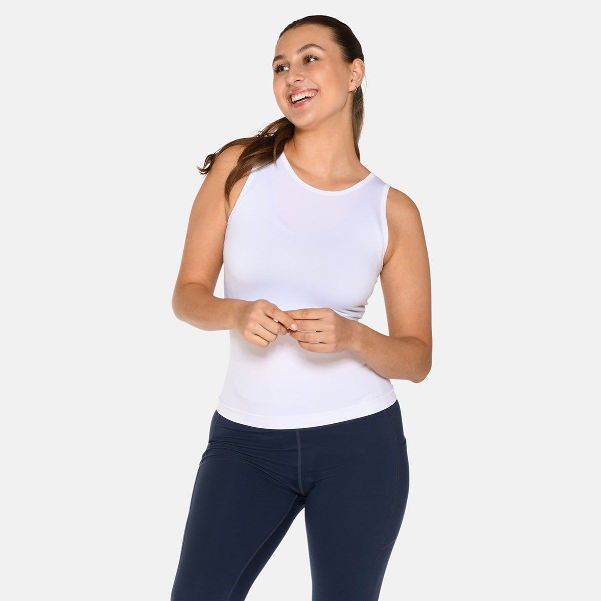 Zebdia Women Seamless tank top, hvid - 35015 - 1002 - Brilliant White