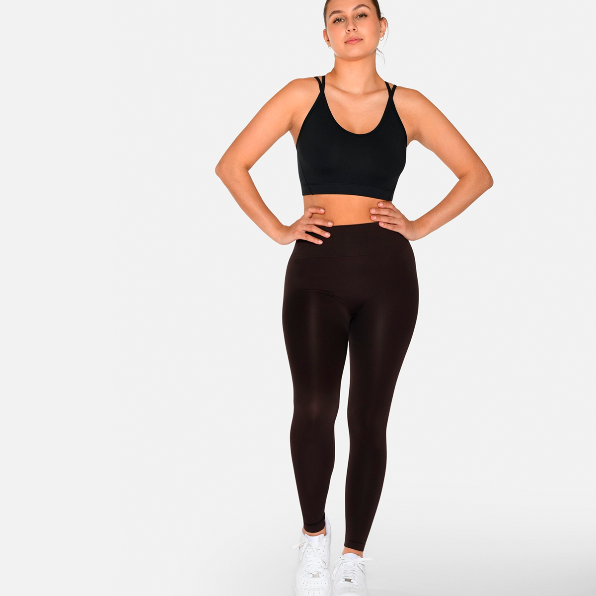 Zebdia Women Seamless leggings, brun - 35105 - 8003 - Black Coffee