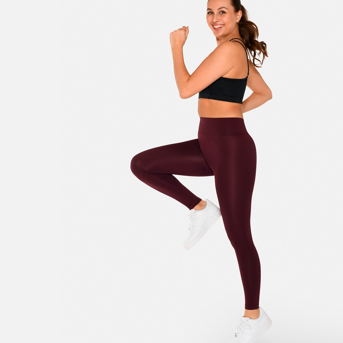 Zebdia Women Seamless leggings, rød - 35105 - 5002 - Wine Tasting