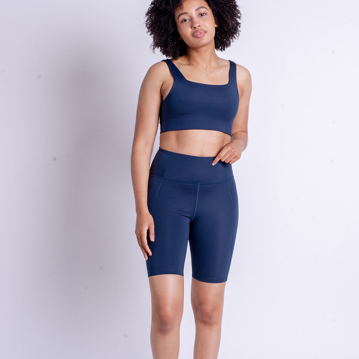 Girlfriend Collective Compressive High-Rise Bike shorts, blå - 4011 - TC - Midnight