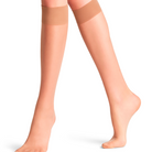 Falke Seidenglatt 15 Den knæstrømper, beige - 41790 - 4169 - Powder