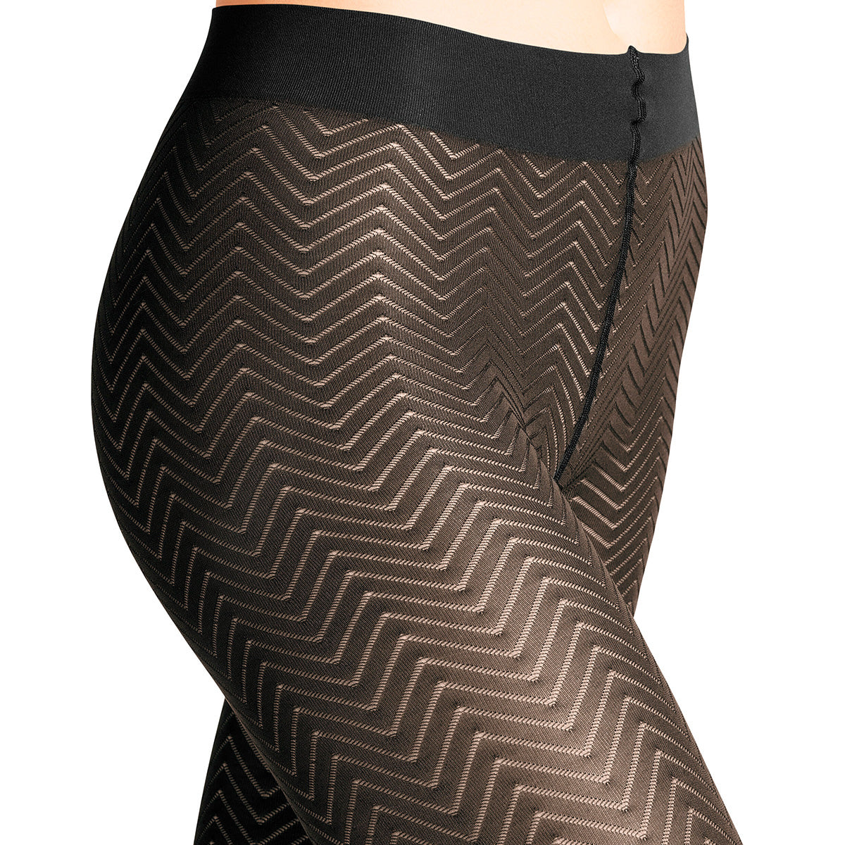 Falke Chevron strømpebukser, sort - 42351 - 3009 - Black