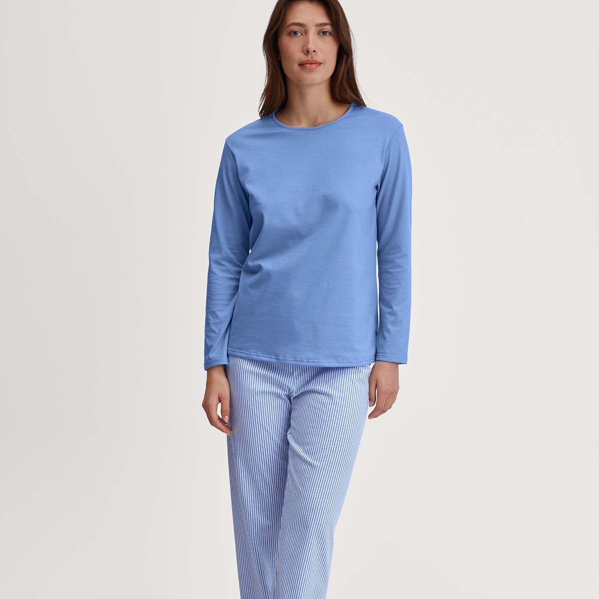Calida Lovely Nights pyjamas, blå - 46352 - 399 - Hydrangea Blue