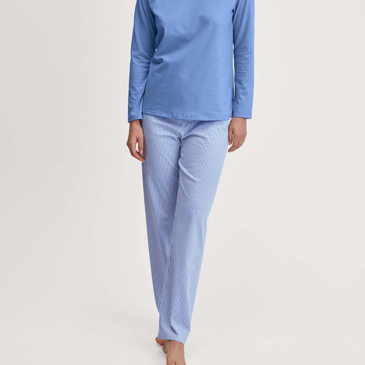 Calida Lovely Nights pyjamas, blå - 46352 - 399 - Hydrangea Blue