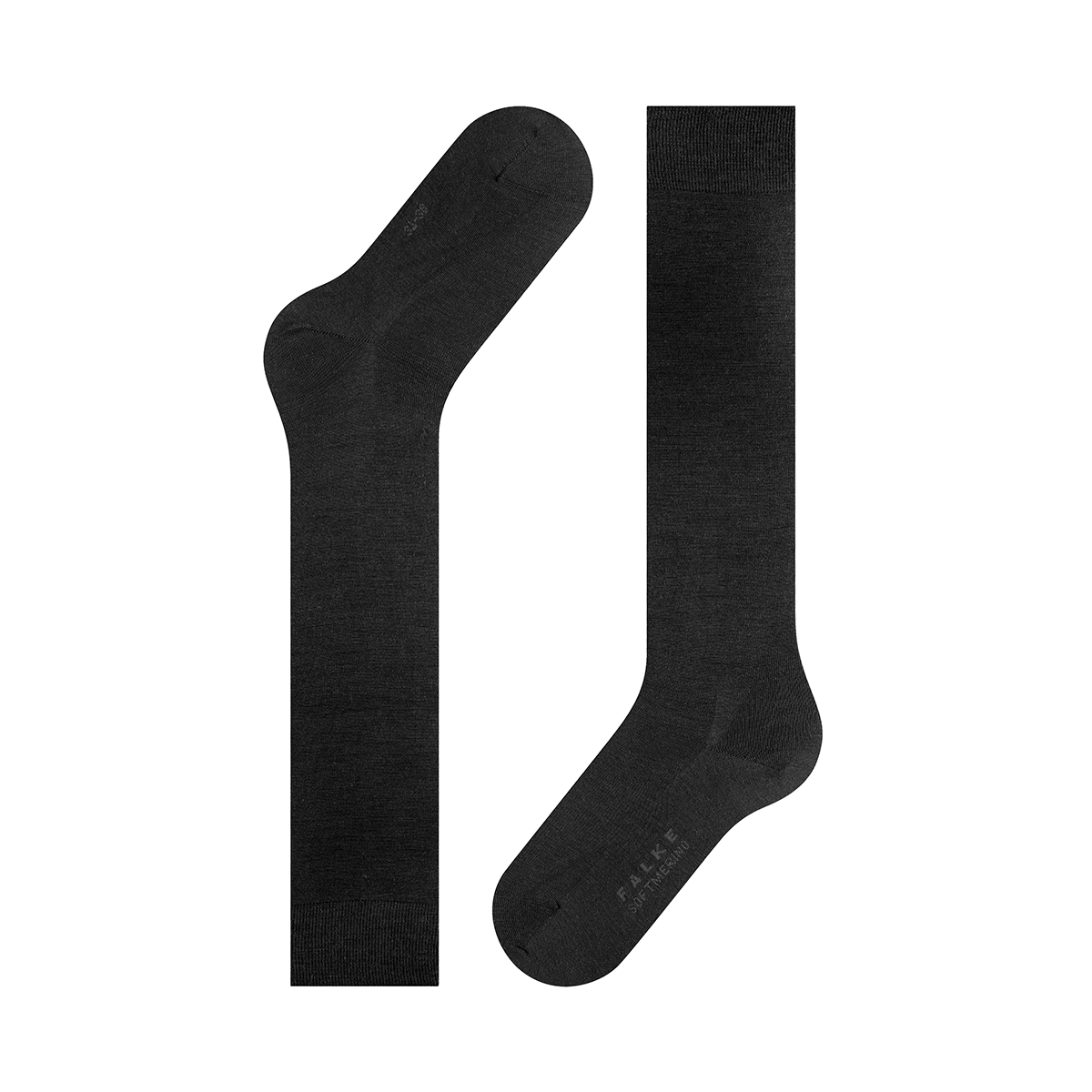 Falke Softmerino knæstrømper, sort - 47438 - 3009 - Black