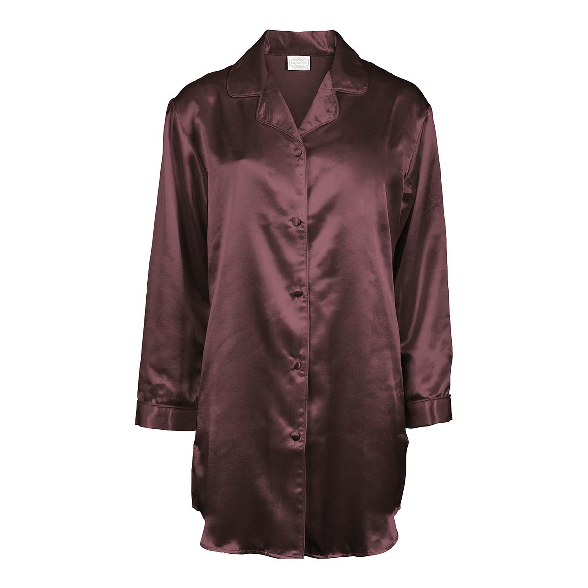 Lady Avenue Satin natskjorte, lilla - 48-2010 - 349 - Italian Plum