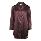 Lady Avenue Satin natskjorte, lilla - 48-2010 - 349 - Italian Plum
