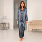 Lady Avenue Satin pyjamas, blå - 48-3010 - 230 - Turbolence
