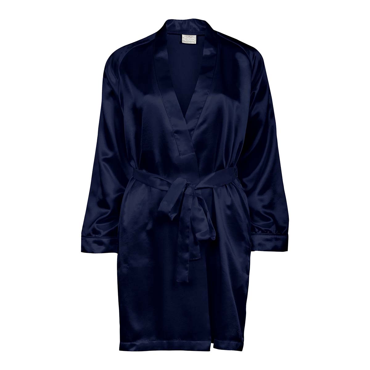 Lady Avenue Satin kimono, blå - 48-8012 - 355 - Indigo